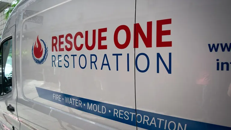 Restoration equipment unloaded at a water-damaged home